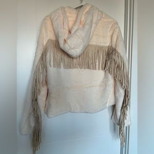 Faux fur fringe jacket